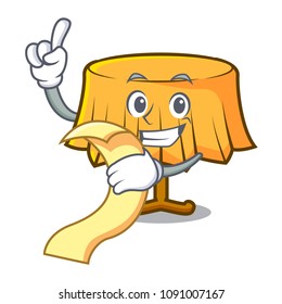 With menu table cloth mascot cartoon