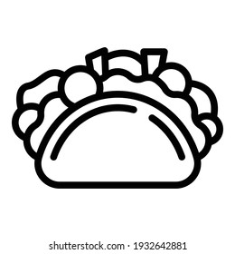 Menu taco icon. Outline menu taco vector icon for web design isolated on white background