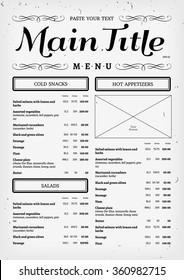 Menu template