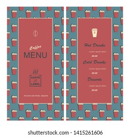 menu template for cafe, bistro, fast food. Vector color illustration of retro style.