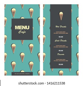 menu template for cafe, bistro, fast food. Vector color illustration of retro style.