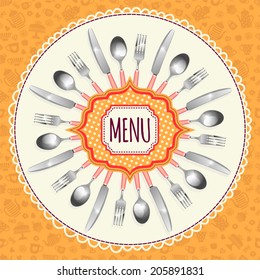 Menu template. Cutlery.