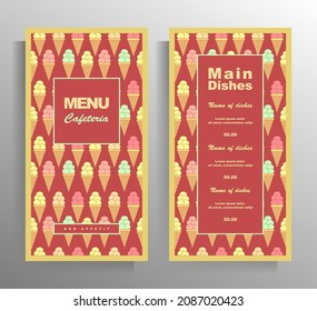 Menu template design for cafe, bar, cafeteria. Colored vector illustration.