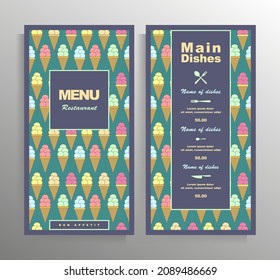 Menüvorlage Design für Restaurant, Bistro, Café. Farbige Vektorgrafik.
