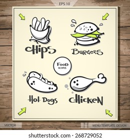 Menu template design. vector. EPS 10