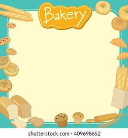 Menu template design vector illustration.Bakery cafe shop.Blank for your text or message.