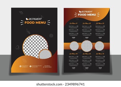  Menu template for fast food restaurants and cafes.Delicious Food Menu Template with latest design.