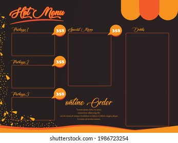 Menu Template for food and beverages. vector eps 8