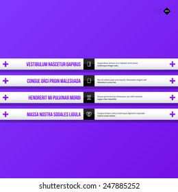 Menu template with horizontal options/banners. EPS10 vector template