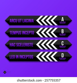 Menu template with horizontal options/banners. EPS10 vector template