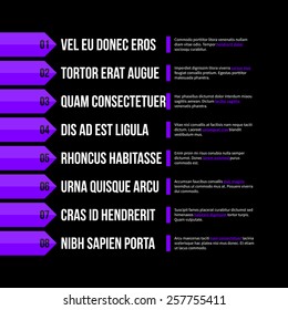 Menu template with horizontal options/banners. EPS10 vector template