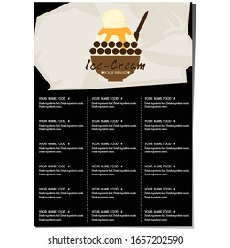 menu template Ice cream dessert restaurant brand design graphic object.