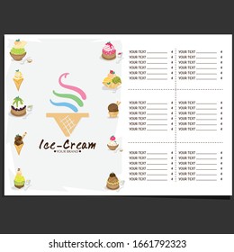 menu template Ice cream dessert restaurant brand design 