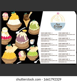 plantilla de menú Diseño de la marca del restaurante helado 
