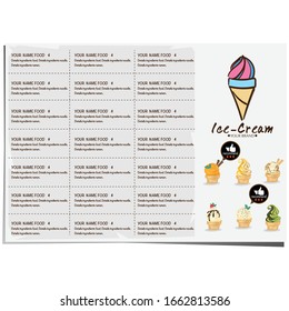 menu template Ice cream dessert reataurant brand design 