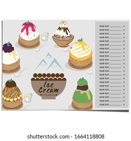 menu template Ice cream dessert reataurant brand design 
