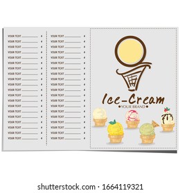 plantilla de menú Diseño de la marca del restaurante helado 