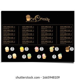 menu template Ice cream dessert restaurant brand design 