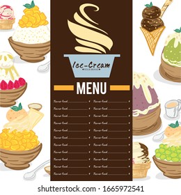 menu template Ice cream dessert restaurant brand design 