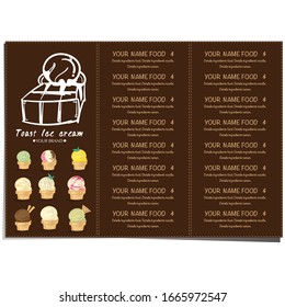 menu template Ice cream dessert restaurant brand design 