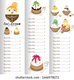 menu template Ice cream dessert restaurant brand design 