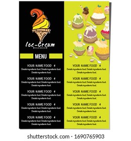 plantilla de menú Diseño de la marca del restaurante helado 