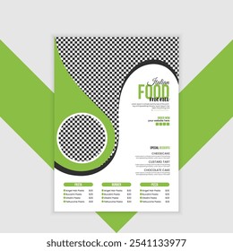 Plantilla de menú para restaurante y cafetería. Diseño minimalista del folleto del menú del restaurante. Folleto, diseño de volantes.