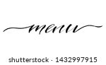 Menu template for restaurant handwritten text vector script.