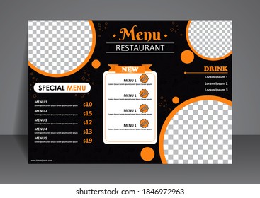 Plantilla de menú para el diseño moderno del restaurante