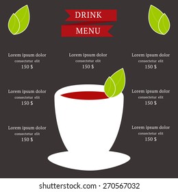 Menu template with tea concept.
