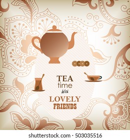 Menu Template, Tea Time Design