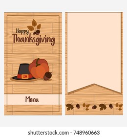 Menu template for the thanksgiving