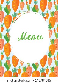 Menu template for vegetarian cafe - carrot funny design