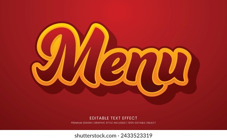 menu text effect template editable design for business logo and brand