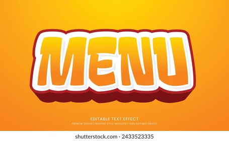 menu text effect template editable design for business logo and brand