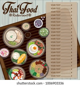 menu thai food design template graphic 