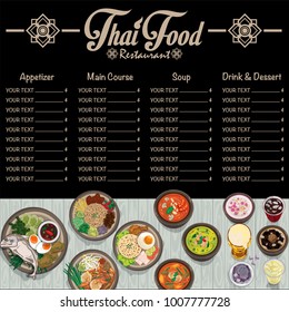 menu thai food design template graphic 