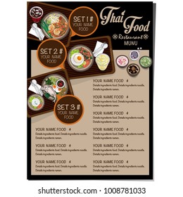 menu thai food design template graphic 