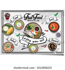 menu thai food design template graphic