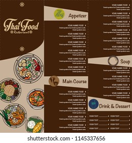 menu thai food design template graphic 