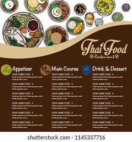 menu thai food design template graphic 
