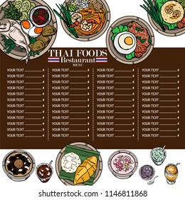 menu thai food design template graphic 