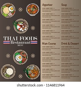 menu thai food design template graphic 