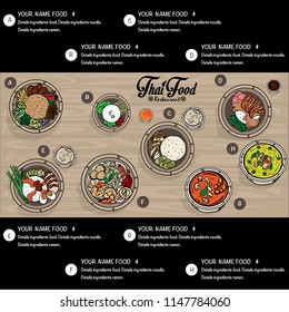 menu thai food design template graphic 
