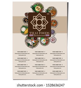 menu thai food design template graphic 