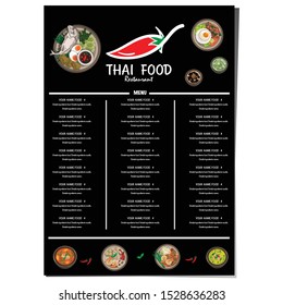 menu thai food design template graphic 