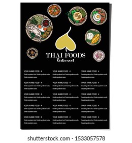 menu thai food design template graphic 