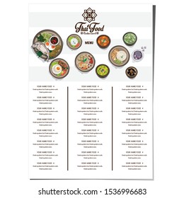 menu thai food design template graphic 