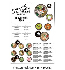 menu thai food design template graphic 