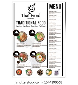 menu thai food design template graphic 